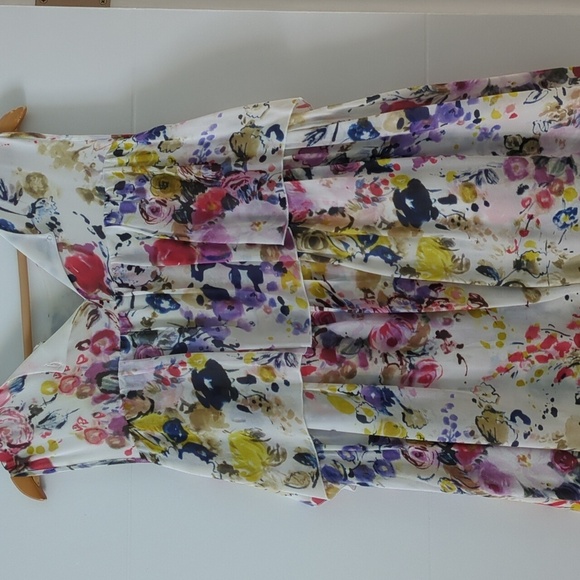 Otto D'Ame floral tiered ruffled cottage core feminine midi Dress wedding shower - Picture 5 of 9